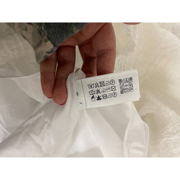 Zara Womens Skirt Large White Linen Lined Asymmetric Midi A-Line 2548/104 NWT - Picture 10 of 14